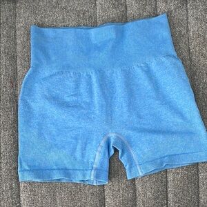 Blue Women's High-Waisted Bike Shorts, M